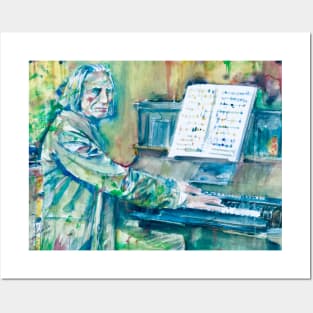 FRANZ LISZT - watercolor portrait .3 Posters and Art